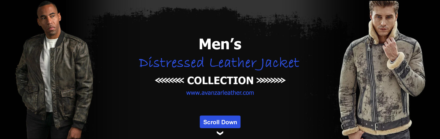 Men's Distressed Leather Jackets - Vintage Leather Jacket
