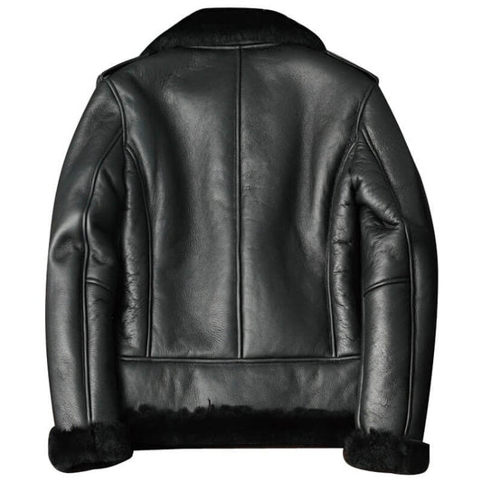 2022 New Men's Oblique Zipper Shearling Sheepskin Leather Motorcycle Jacket by Avanzar Leather 2022 New Men's Oblique Zipper Shearling Sheepskin Leather Motorcycle Jacket by Avanzar Leather