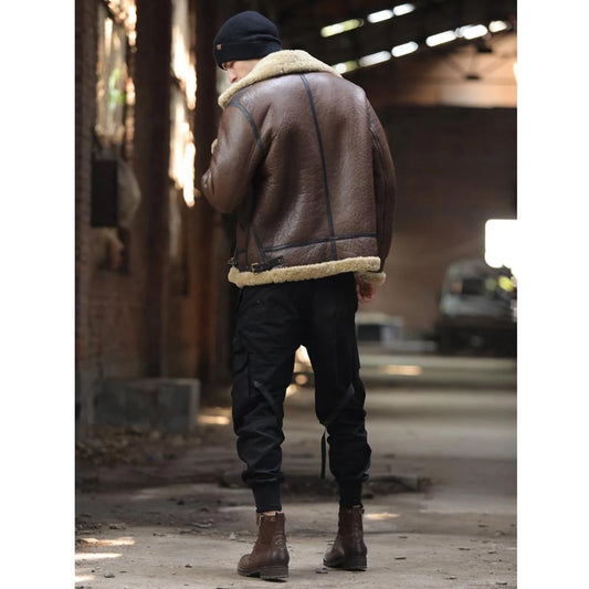 Best Mens B3 Flight Aviator Shearling Sheepskin Leather Jacket Best Mens B3 Flight Aviator Shearling Sheepskin Leather Jacket