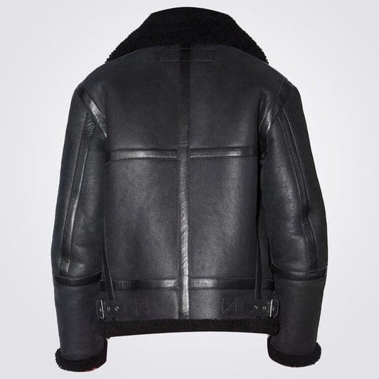 Black Shearling Aviator Jacket Black Shearling Aviator Jacket