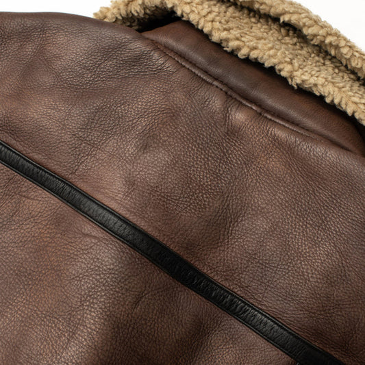 Men's Brown Sheepskin Jacket with Sherpa Lining Men's Brown Sheepskin Jacket with Sherpa Lining