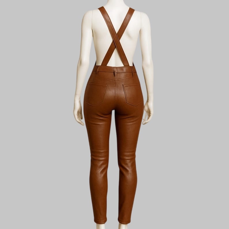 Cowhide Leather Jumpsuit For Festival and Cosplay