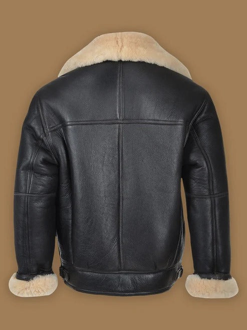 Men’s Black B3 Shearling Leather Bomber Jacket