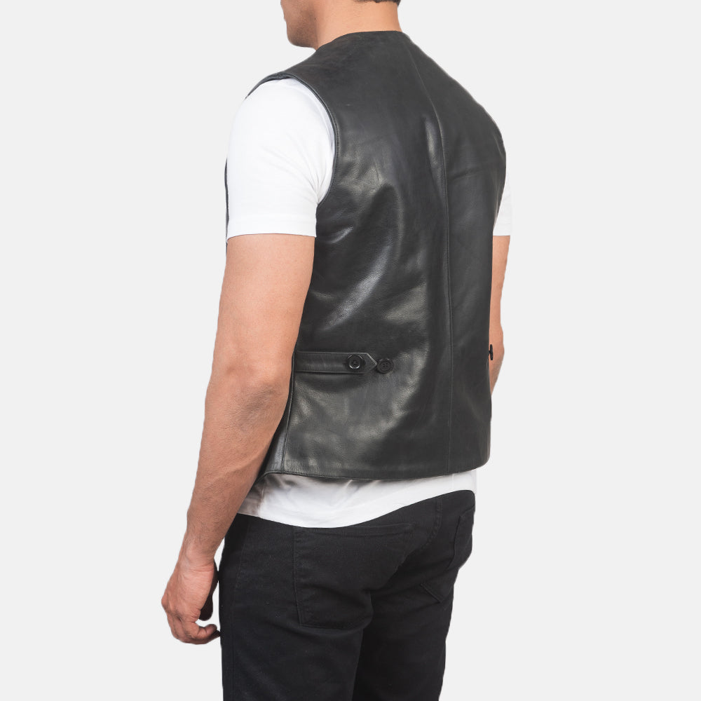 Auden Black Leather Vest Avanzar Leather