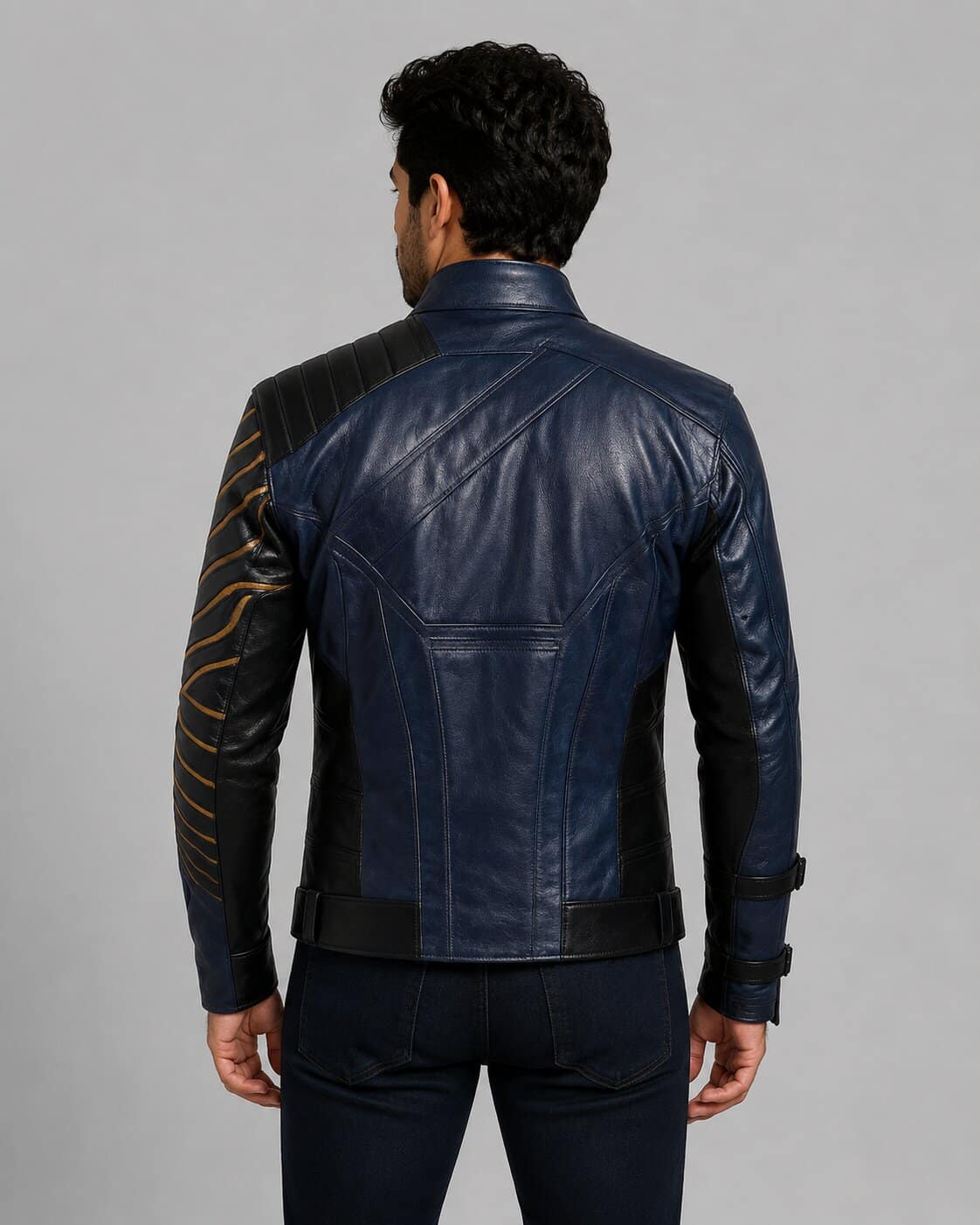 Winter Soldier Inspired Leather Biker Jacket Superhero Cosplay Costume by avanzar lather
