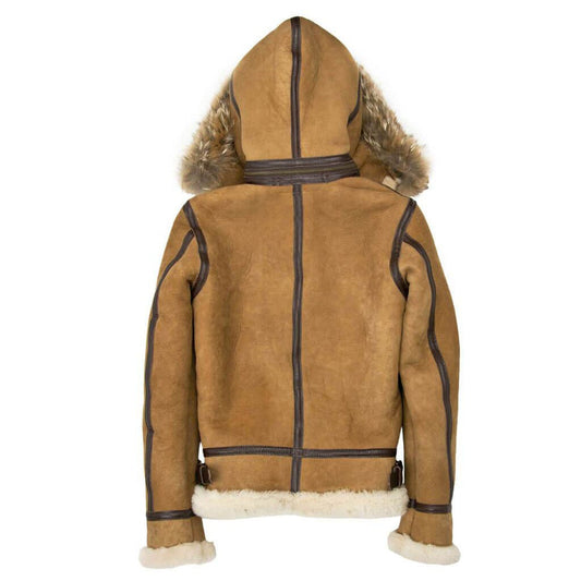 Women’s Hooded B3 Shearling Leather Bomber Jacket - Ultimate Warmth and Style Women’s Hooded B3 Shearling Leather Bomber Jacket - Ultimate Warmth and Style