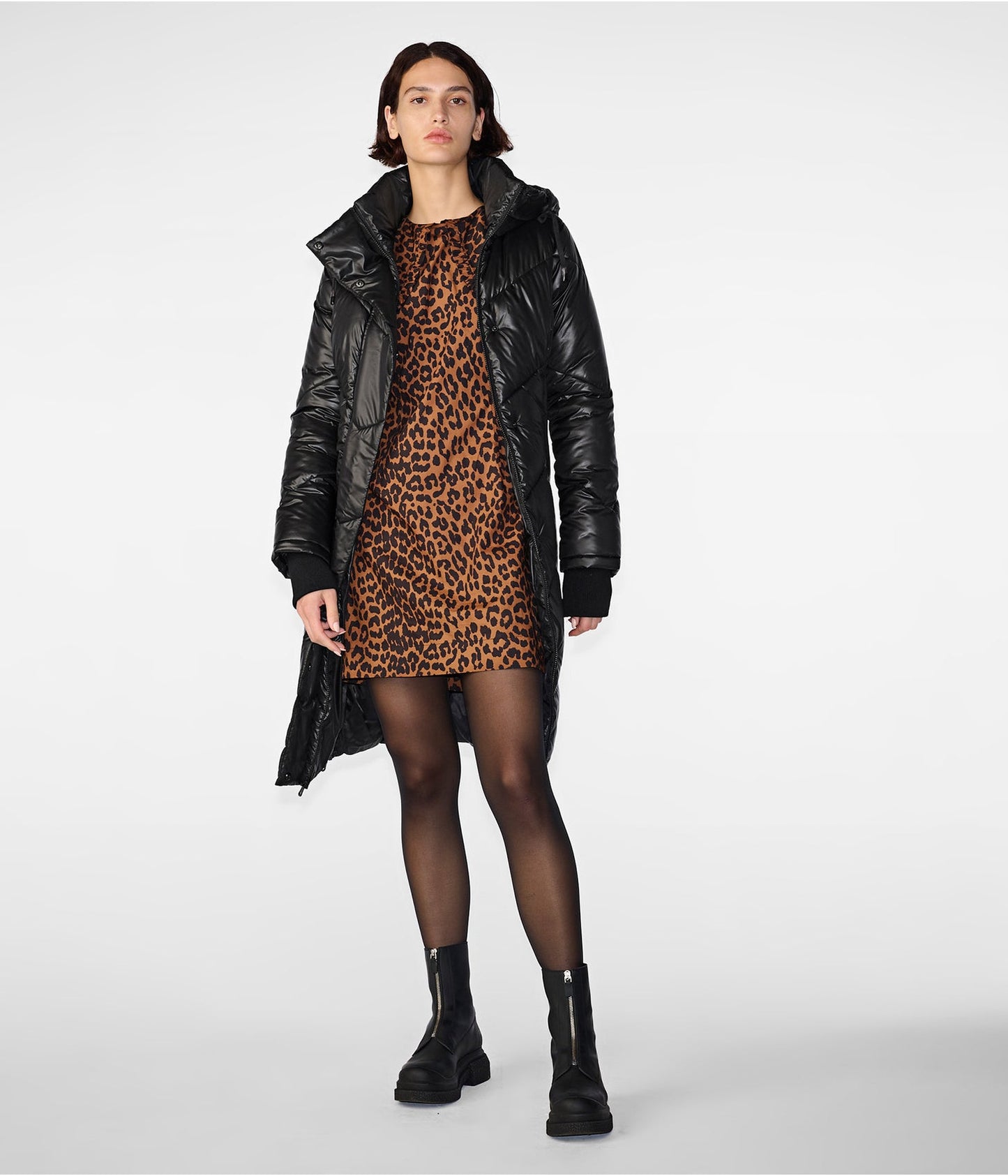 Women's Black Quilted Puffer Trench Coat