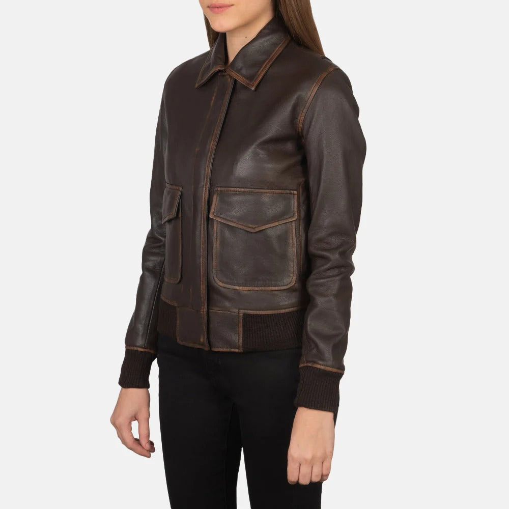 Brown Leather Bomber Jacket – Iconic Style, by Avanzar Leather