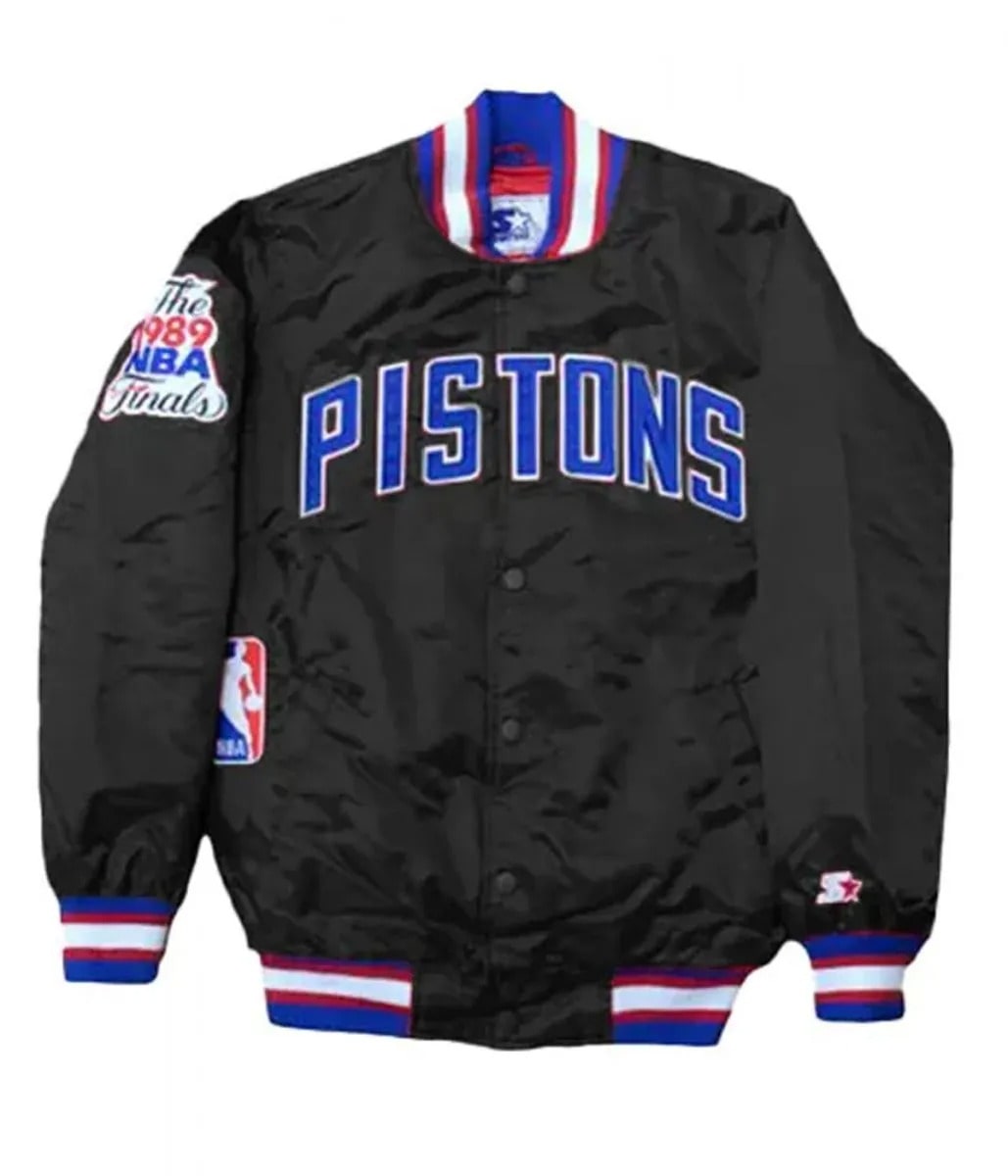 Vintage Detroit Pistons NBA Starter Satin Bomber Jacket
