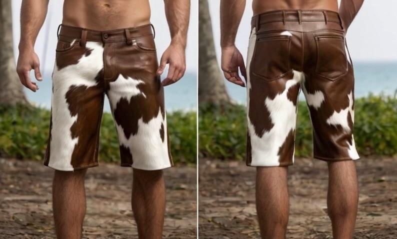 Men’s Genuine Cowhide Leather Shorts
