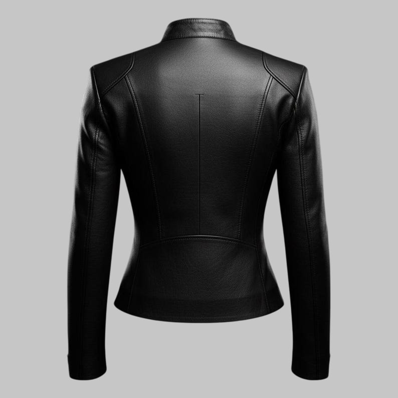 Women’s Slim Fit Lambskin Leather Biker Jacket Black Handmade Moto Style