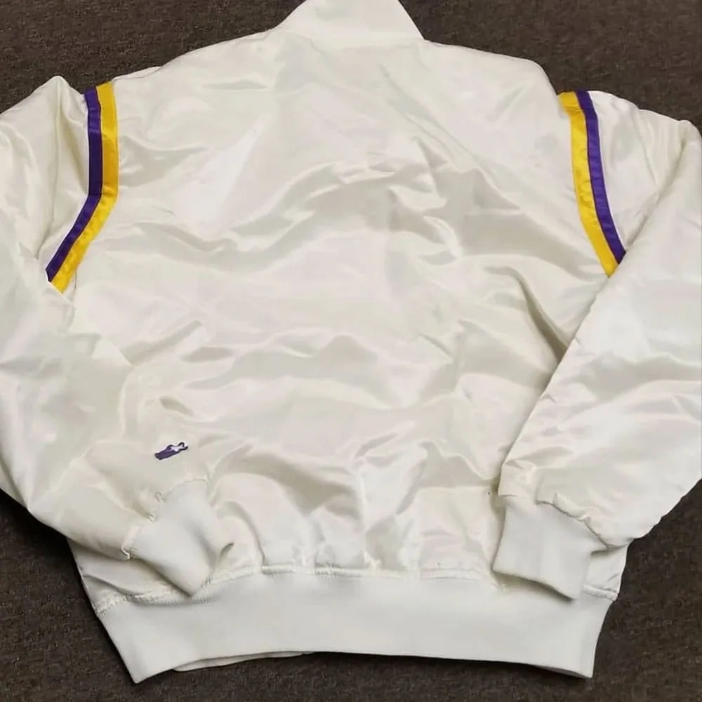 Retro 80s Los Angeles Lakers Satin Bomber Jacket