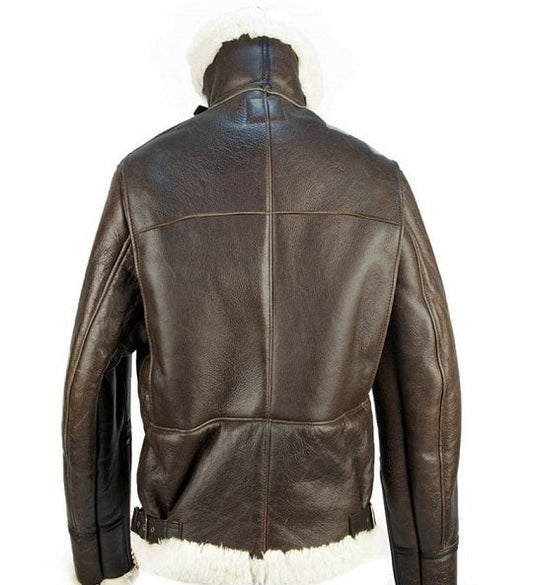 Men's B3 Sheepskin Brown Bomber Jacket Men's B3 Sheepskin Brown Bomber Jacket