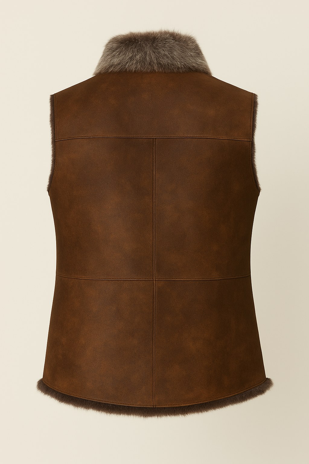 Real shearling lined women's sheepskin bodywarmer
