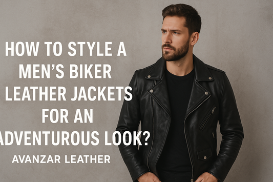 Men’s Biker Leather Jacket by Avanzar Leather