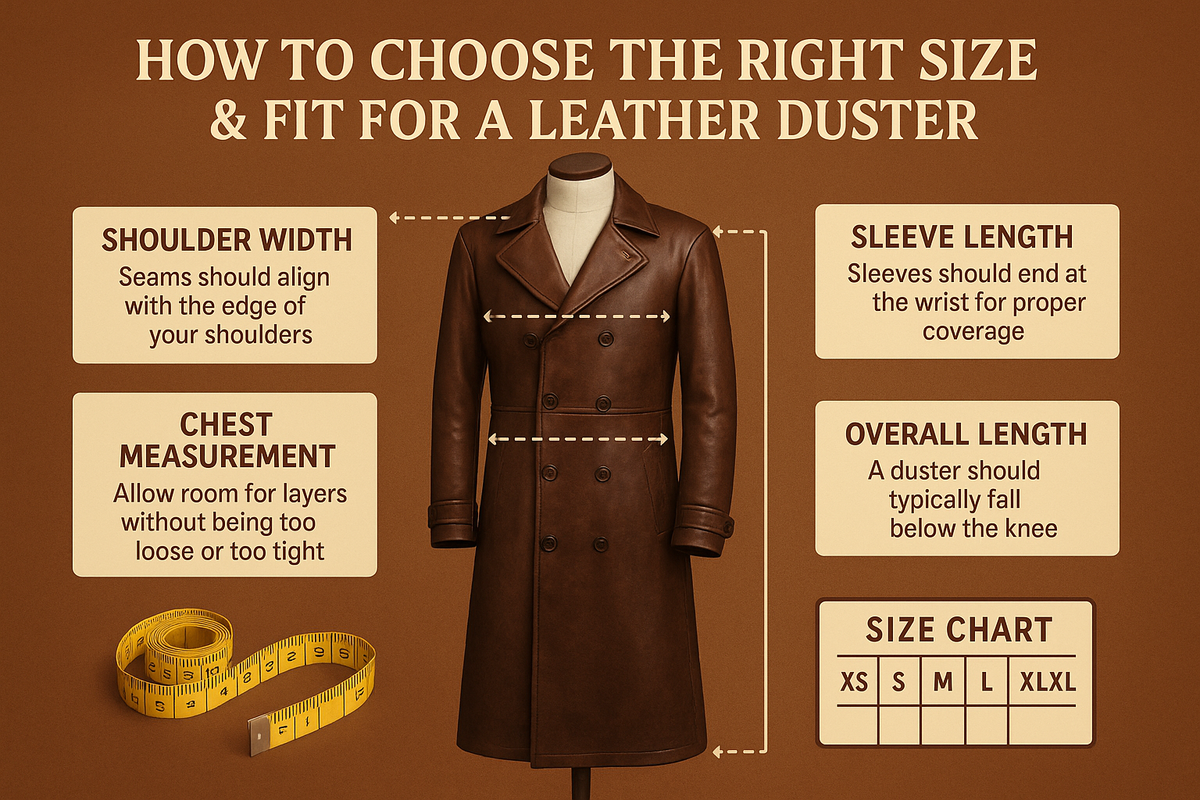 Leather Duster Jacket Size & Fit Guide | Avanzar Leather