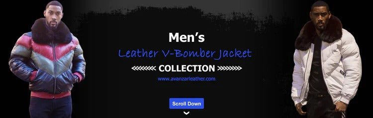 Leather V-bomber Jacket