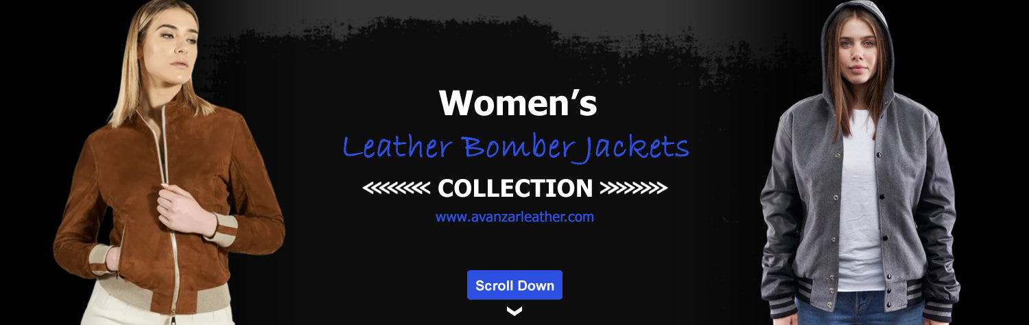 Womens Leather Bomber Jackets