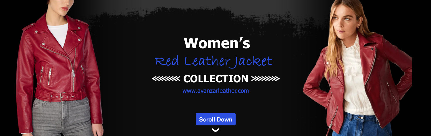 Womens Red Leather Jacket