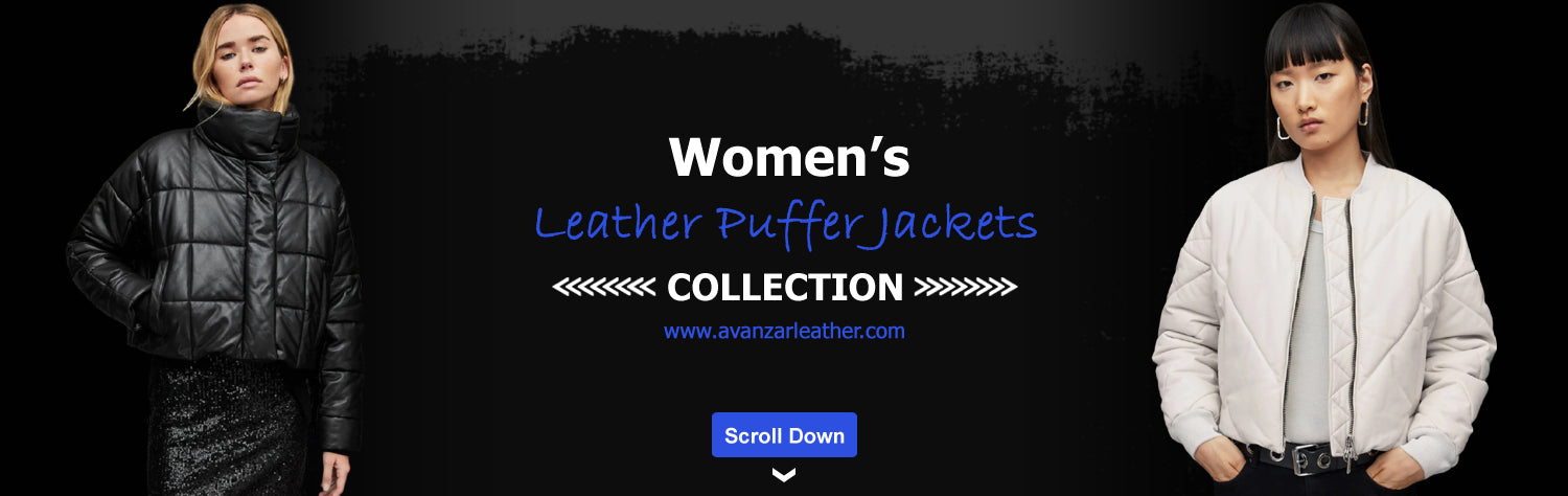 Womens Leather Puffer Jackets