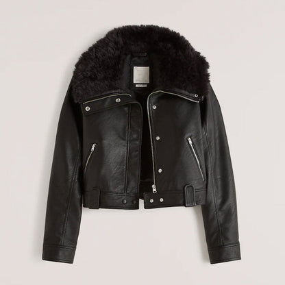 Women’s Black RAF B3 Sheepskin Shearling Aviator Leather Jacket