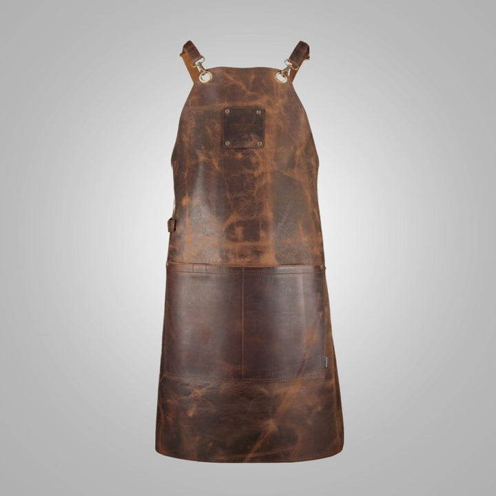 Men's New Handmade Sheepskin Brown Leather Apron