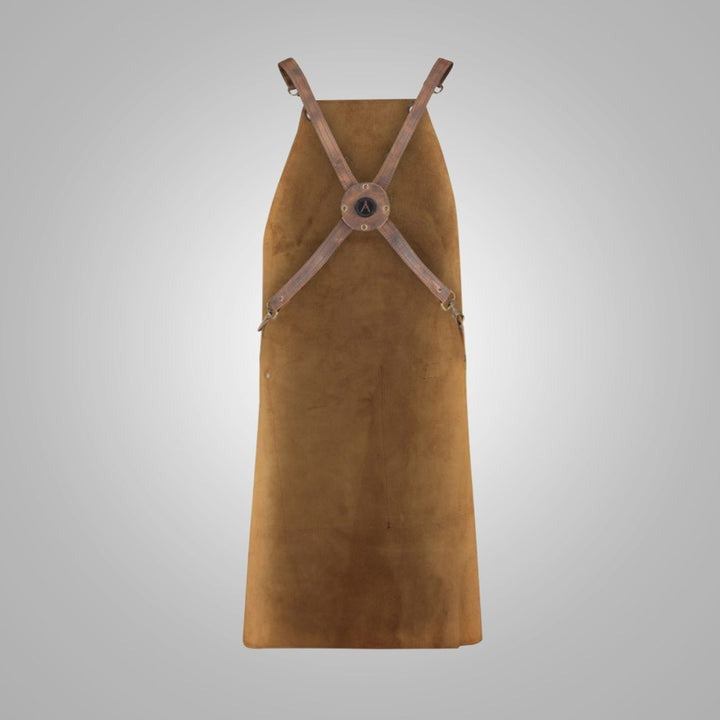 Men's New Handmade Sheepskin Brown Leather Apron