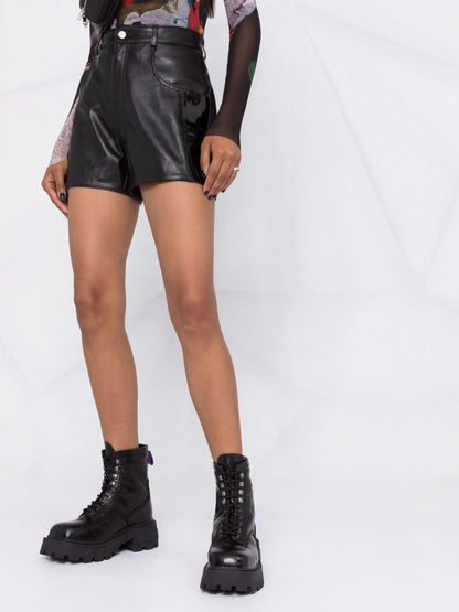 High-Waisted Leather Shorts - Women’s Premium Leather Shorts