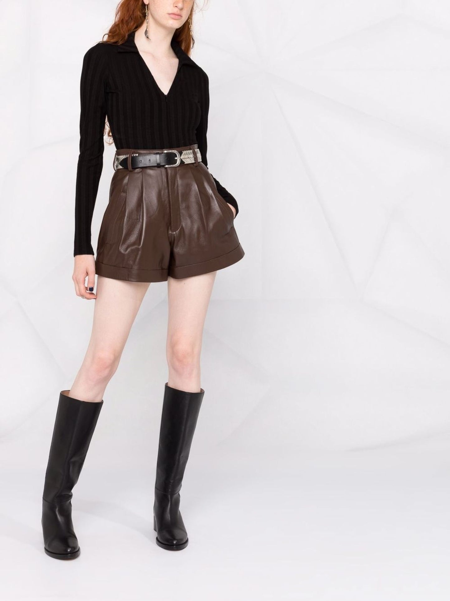 Jett Leather Shorts – Sleek High-Waist Design