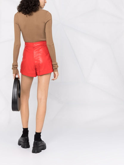 Flared Leather Shorts - Chic & Comfortable