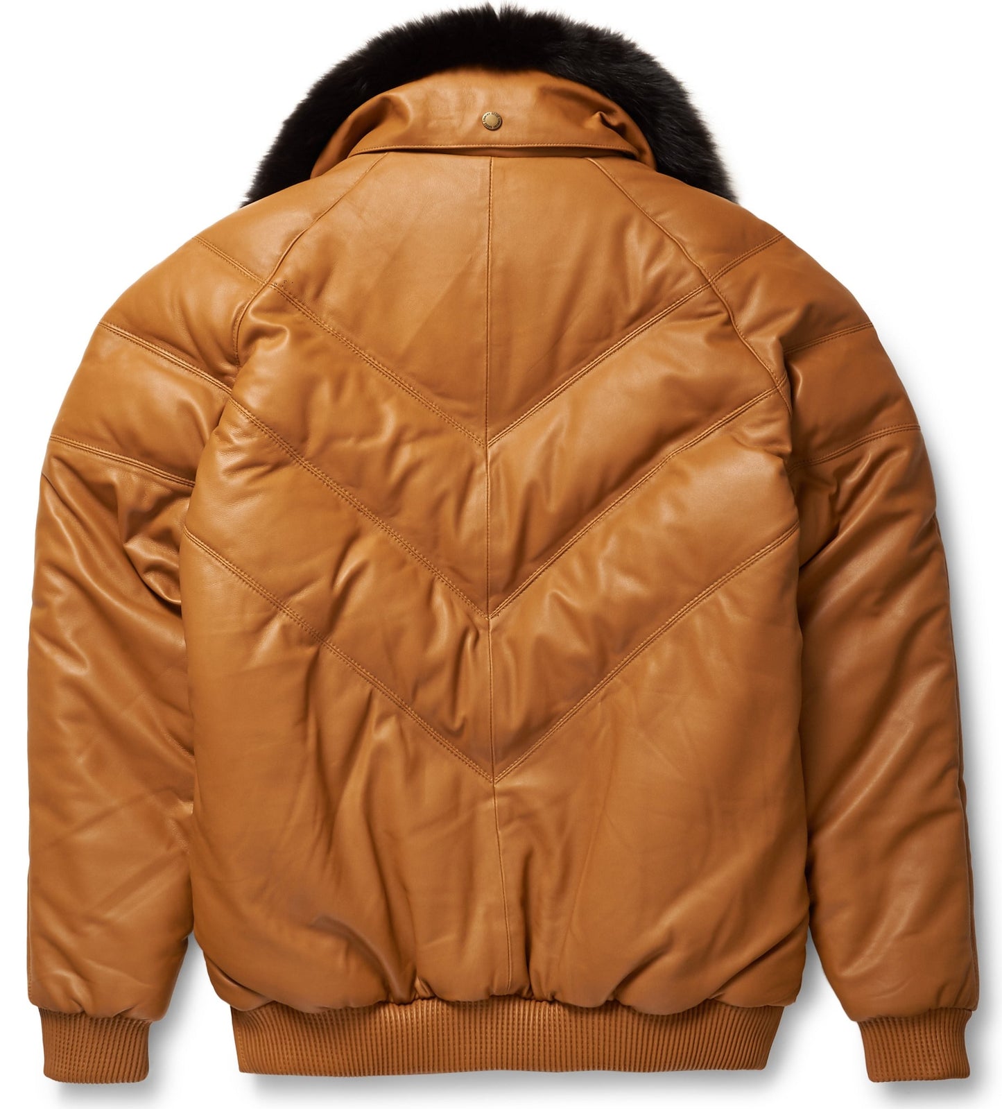 Premium Avanzar Camel Leather V-Bomber Jacket