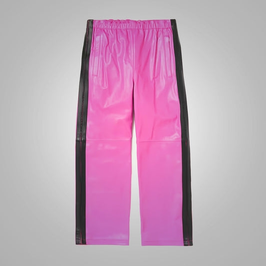 Men's Pink Sheepskin Leather Pants