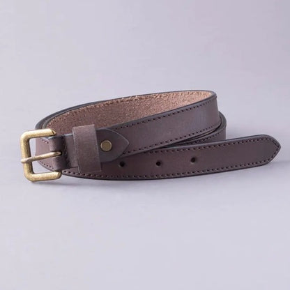 New Women's Dark Brown Sheepskin Leather Belt