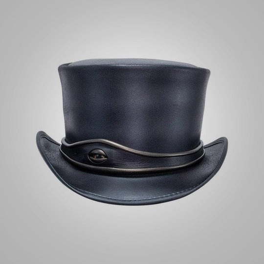 New Black Lambskin Women’s Leather Top Eye Hat