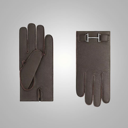 Men's Hand-Sewn Sheepskin Genuine Leather Gloves with Perfect Stretch