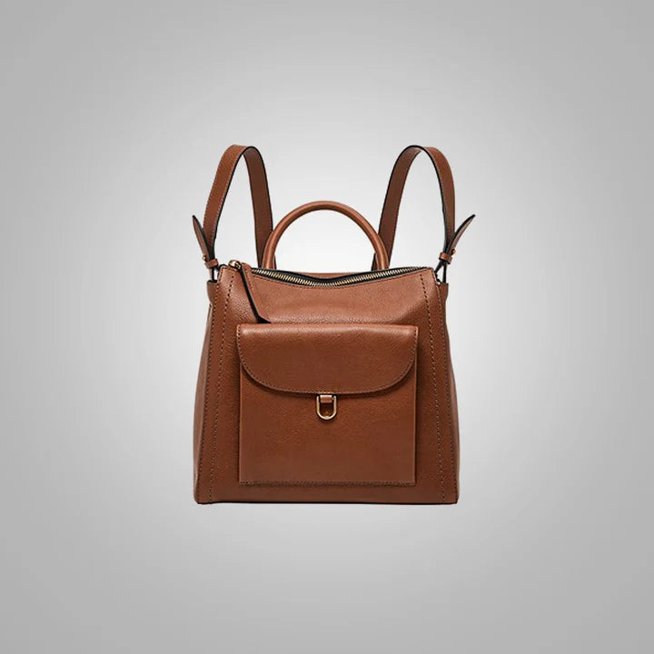 Women’s Brown Handmade Premium Leather Backpack