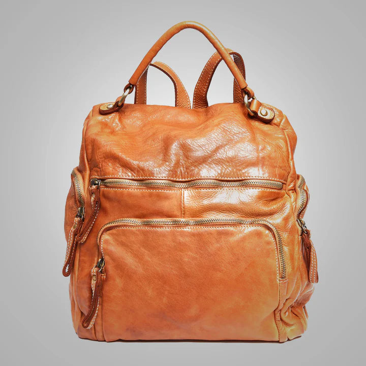 Lambskin Parker Convertible Small Leather Backpack for Women