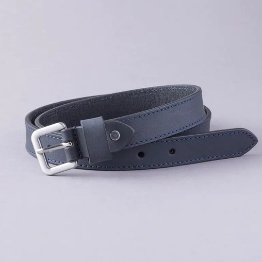 Women’s New Lambskin Keswick Genuine Leather Belt in Navy