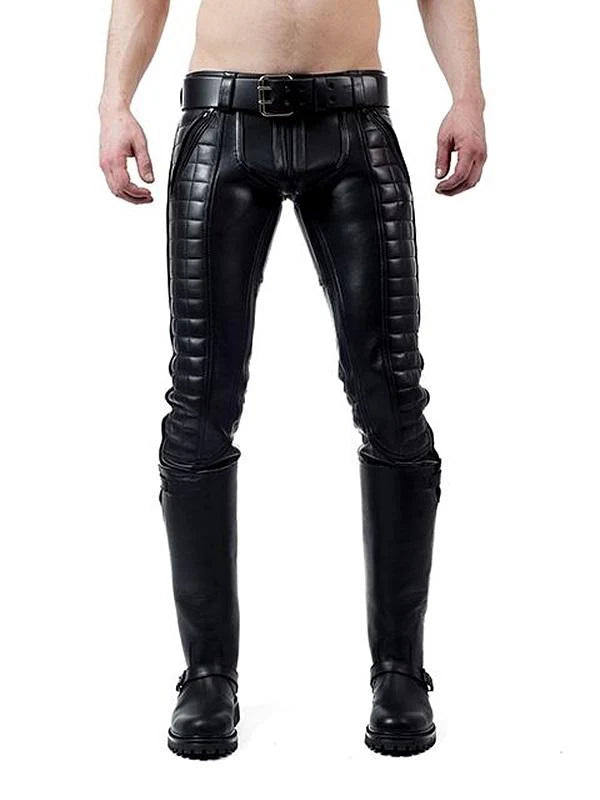 Men's Premium Skinny Fit Padded Leather Pants