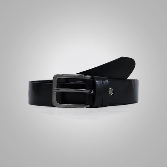 Men's Classic Black Genuine Leather Belt