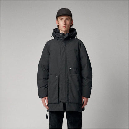 Men’s Black Long Parka Jacket - Ultimate Warmth & Style