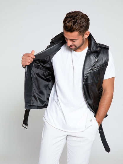 Men's Biker Leather Vest