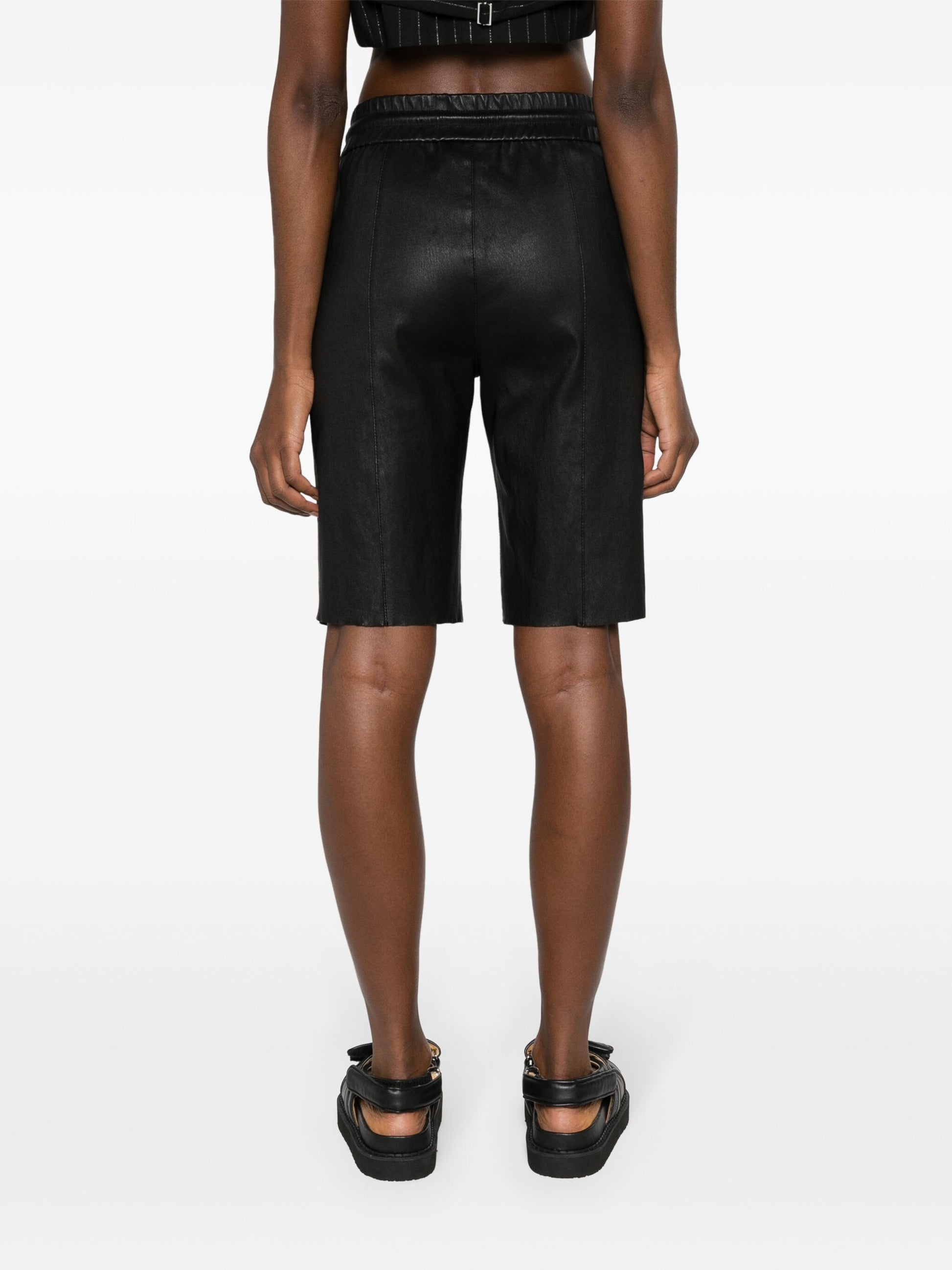 Classic Drawstring Leather Shorts

