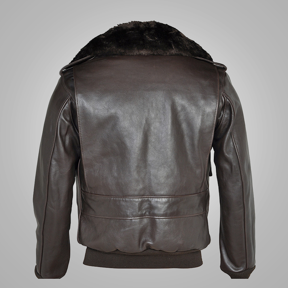 Men's Brown RAF A2 Cowhide Leather Flight Jacket - Classic Aviator Style