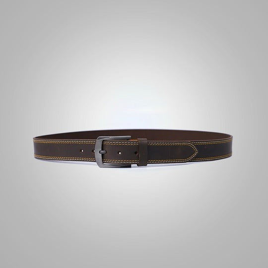 New Men's Dark Brown Handmade Leather Belt