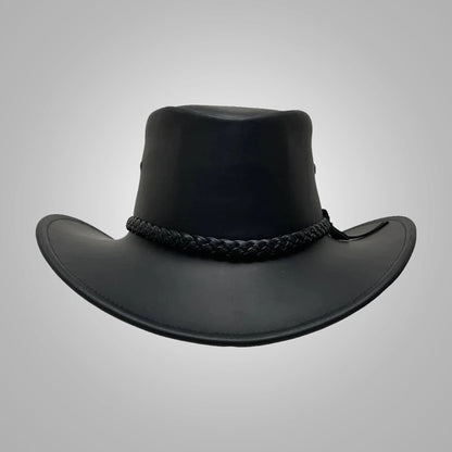 New Black Women’s Western Sheepskin Style Handmade Leather Cowboy Hat