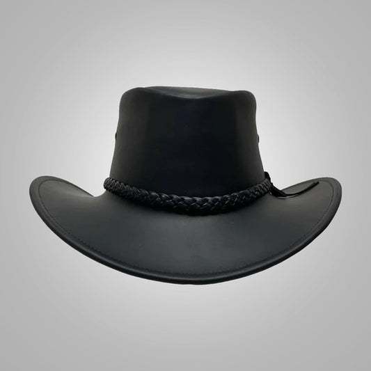 New Black Women’s Western Sheepskin Style Handmade Leather Cowboy Hat