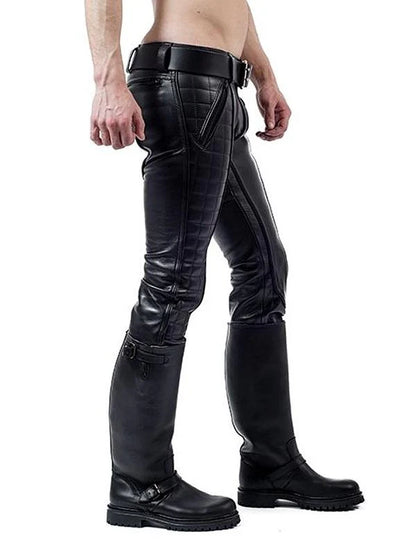 Men's Premium Skinny Fit Padded Leather Pants