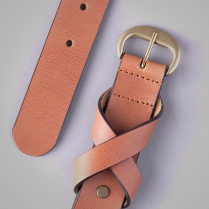 New Women's Seascale Leather Belt in Tan