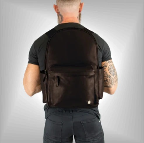 Men’s Dark Brown Leather Backpack - Stylish & Durable Avanzar Leather